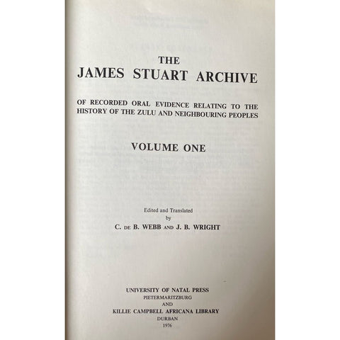 ISBN: 9780869800737 / 0869800736 - The James Stuart Archive Volume 1by C. De B. Webb and J.B. Wright, 1st Edition [1976]